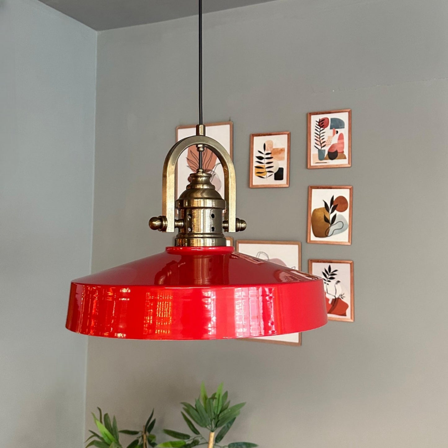 Ace-Finke Hängelampe Ø40 cm, Pendelleuchte Vintage, Industrial aus Metall E27
