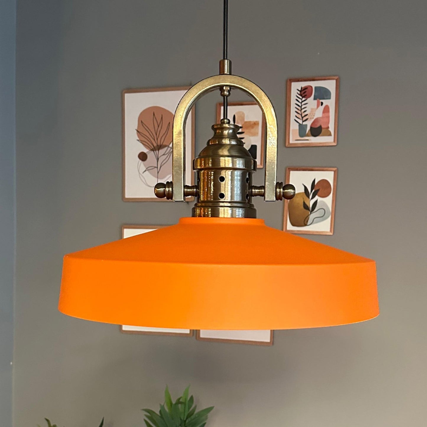 Ace-Finke Hängelampe Ø40 cm, Pendelleuchte Vintage, Industrial aus Metall E27