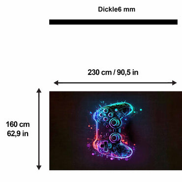 Funspot Gamer Bedruckter Teppich Chenille-Druck Maschinell Hergestellt, Videospiel Waschbarer Teppich