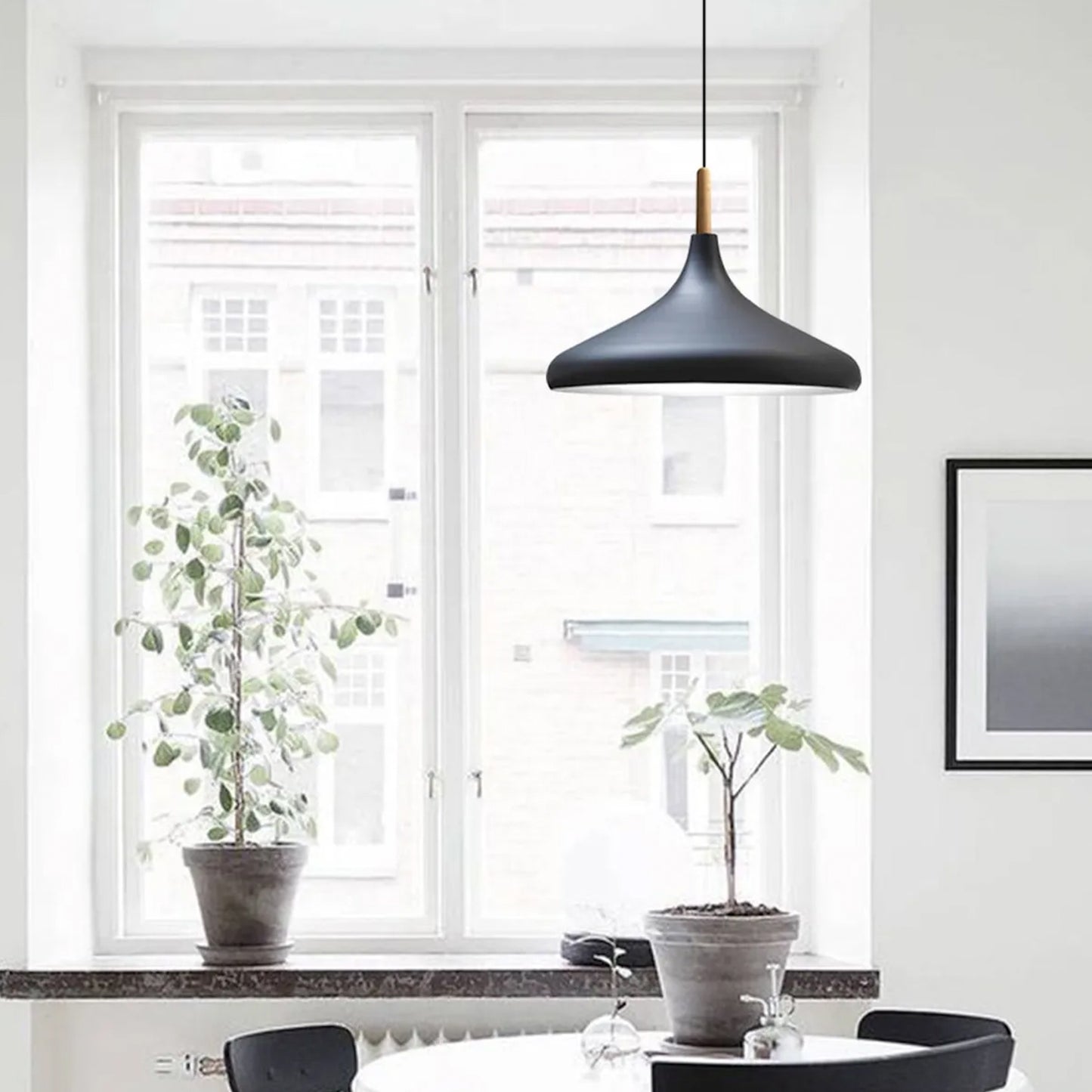 Pendelleuchte Metall Lampe I Champion I Holz Ø35 cm Metall E27 Hängelampe