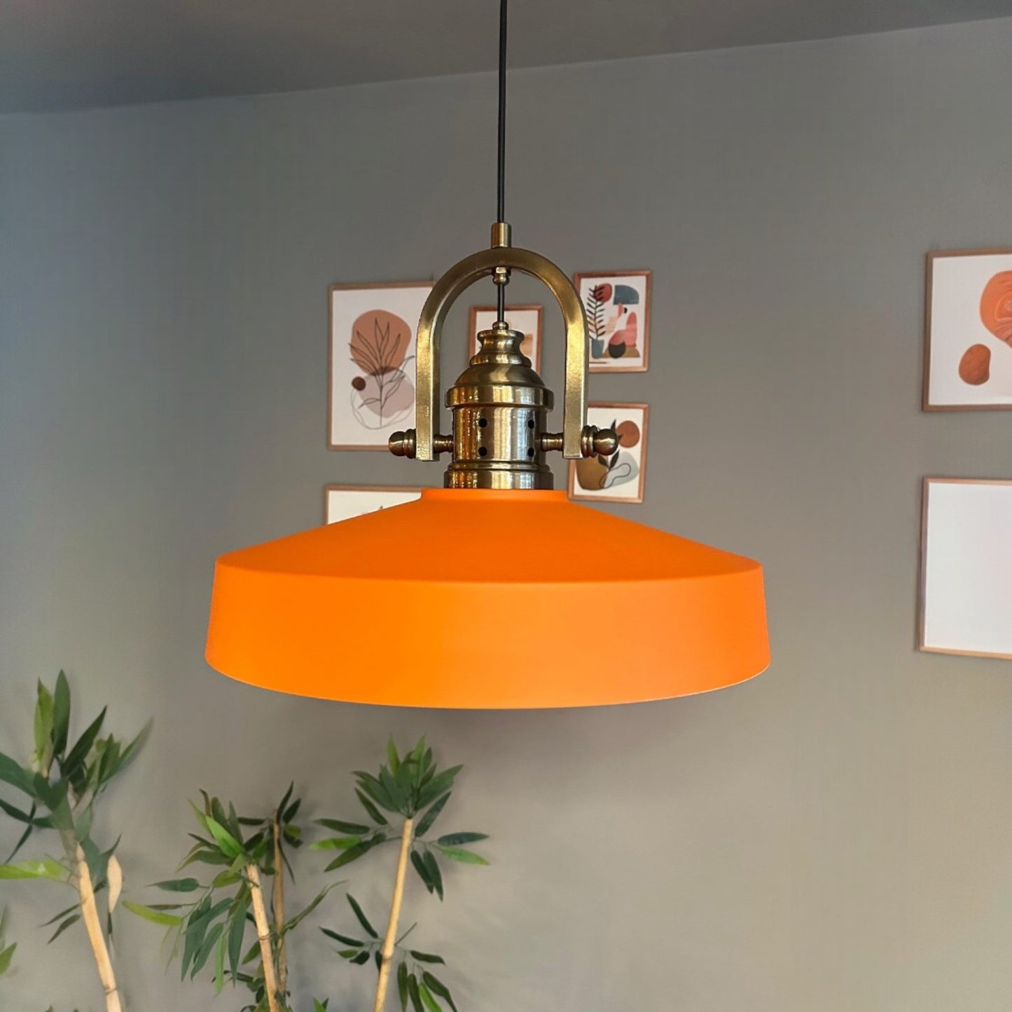 Ace-Finke Hängelampe Ø40 cm, Pendelleuchte Vintage, Industrial aus Metall E27