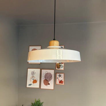 Ace Holz Hängelampe Ø40cm, Pendelleuchte Vintage, Industrial aus Metall Holz E27