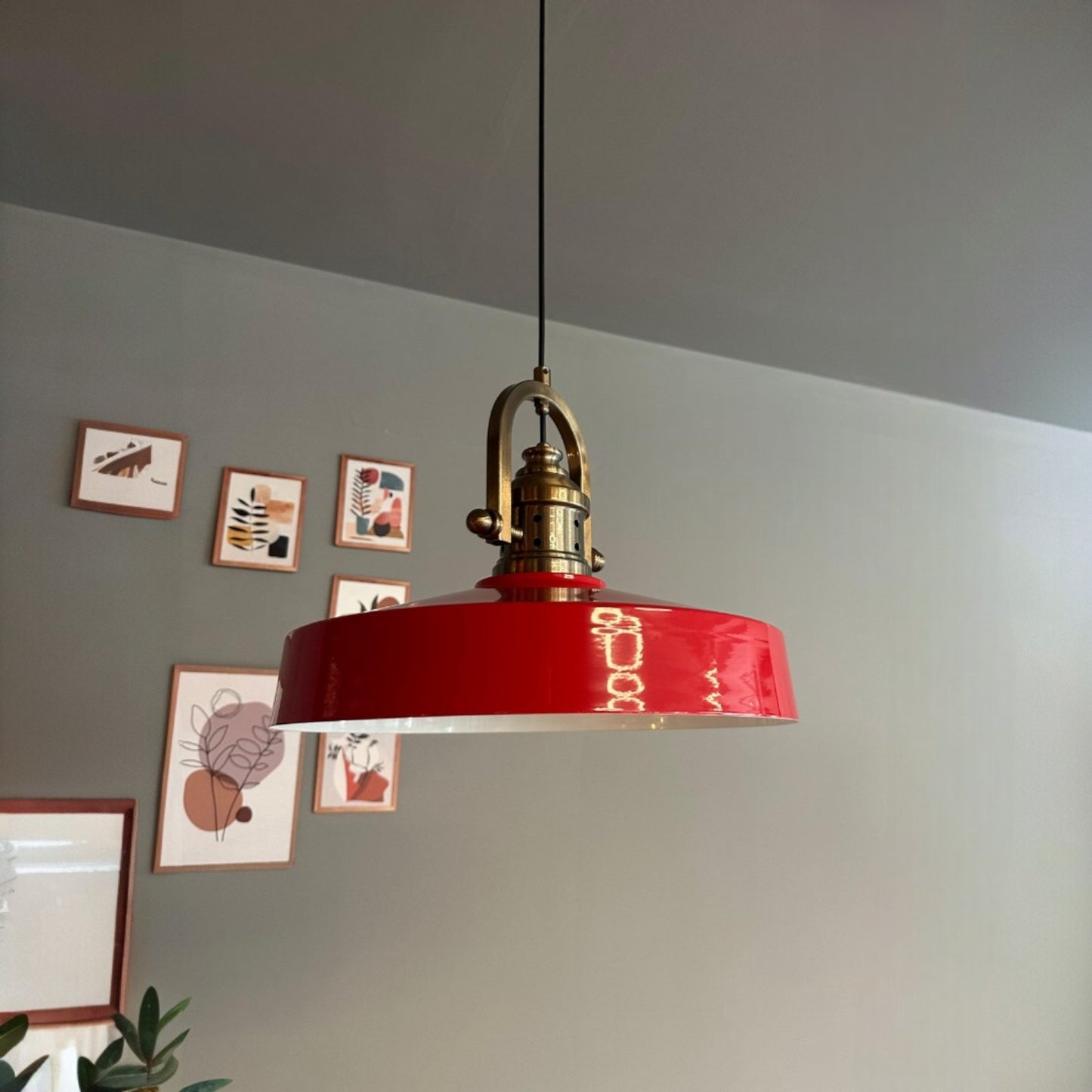 Ace-Finke Hängelampe Ø40 cm, Pendelleuchte Vintage, Industrial aus Metall E27