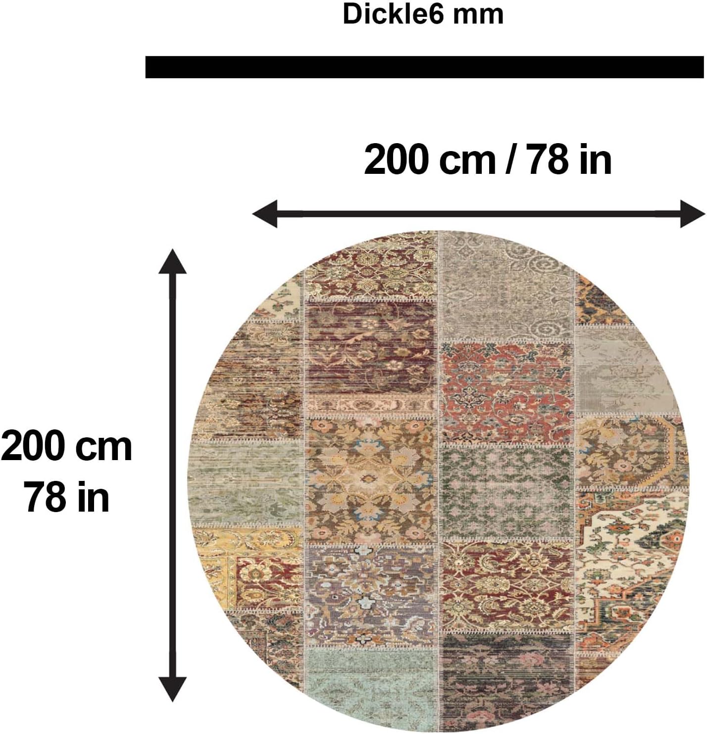 Tappeto stampato Nadine Stampa in ciniglia Realizzato a macchina