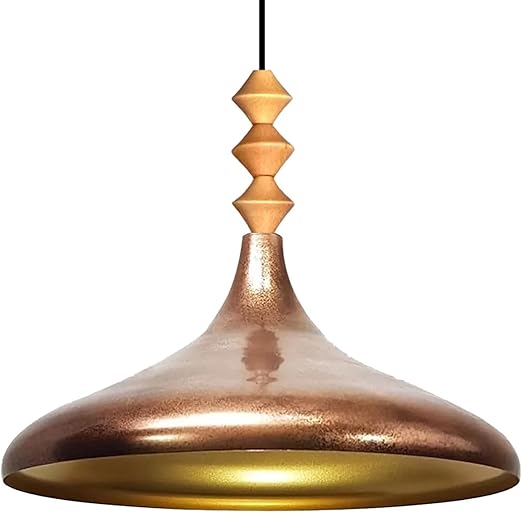 Bamyum Champion Pendelleuchte aus Holz, Metall E27 Moderne Pendellampe