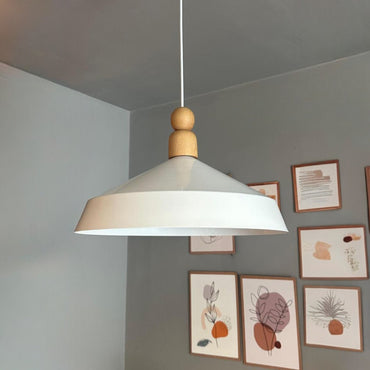 Lema Dicker Holzkopfteil-Pendelleuchter