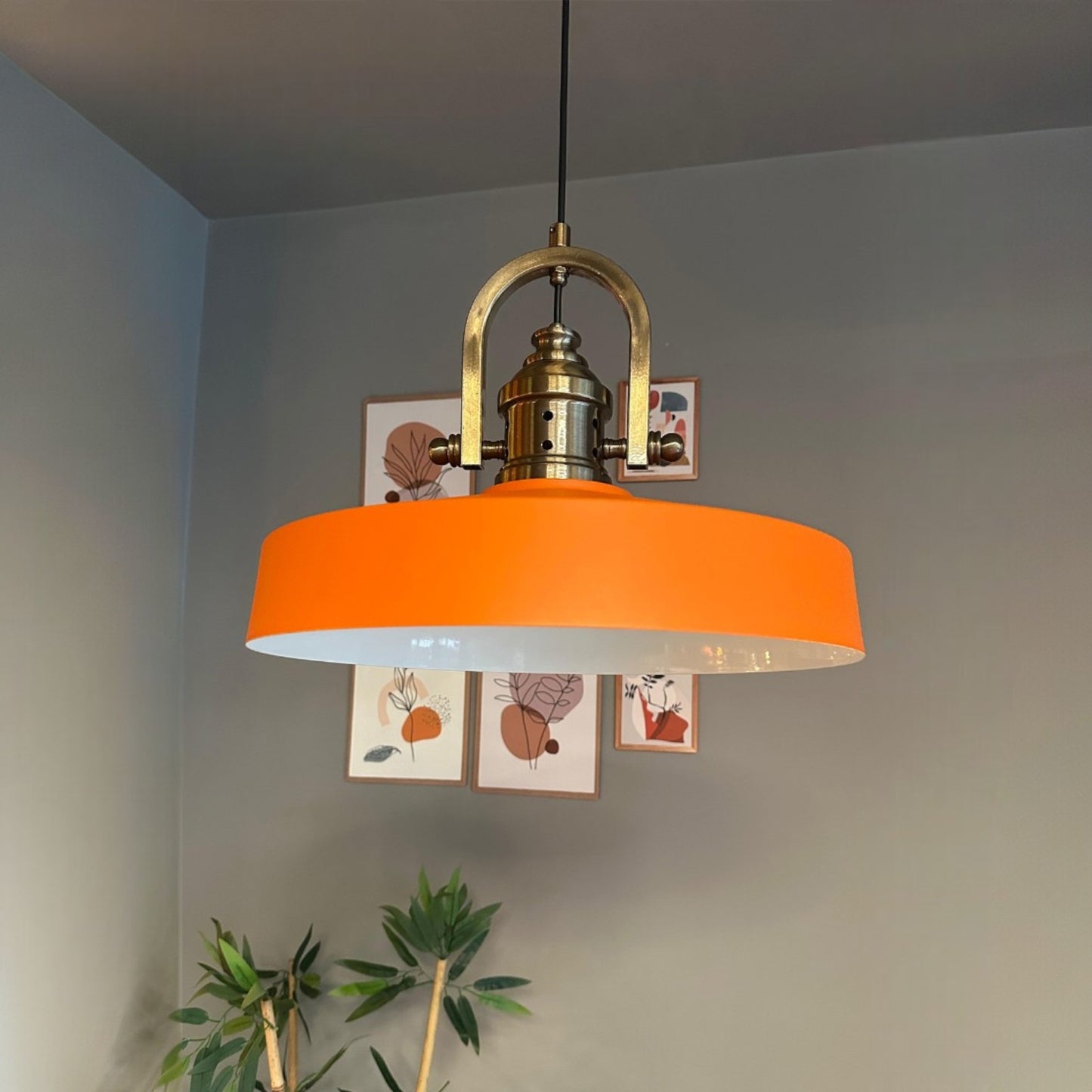 Ace-Finke Hängelampe Ø40 cm, Pendelleuchte Vintage, Industrial aus Metall E27