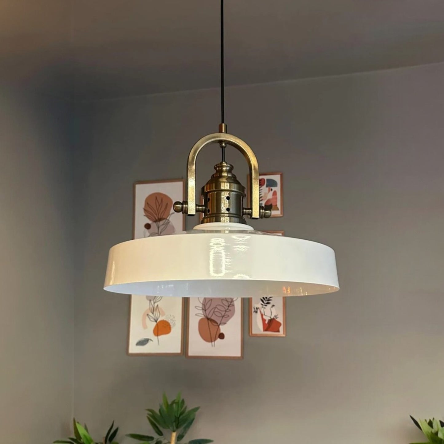 Ace-Finke Hängelampe Ø40 cm, Pendelleuchte Vintage, Industrial aus Metall E27