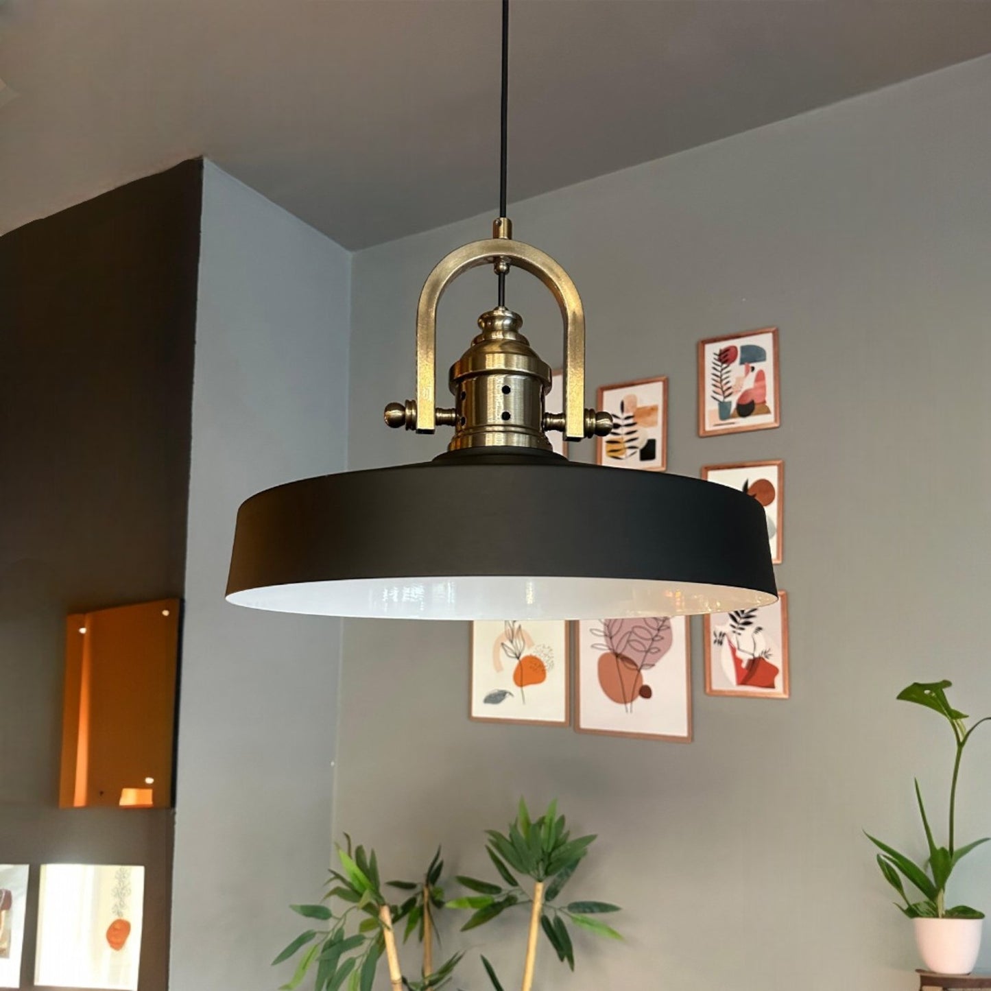 Ace-Finke Hängelampe Ø40 cm, Pendelleuchte Vintage, Industrial aus Metall E27