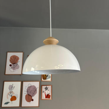 Pendelleuchte Yimpi Runde Holz Metall, Modern Hängelampe