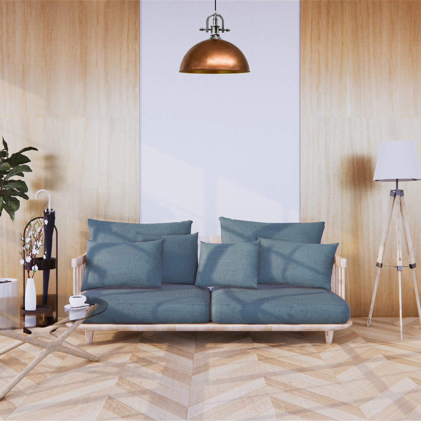 Bamyum Lipeo-Marine Küchenlampe 40 cm, Metall E27 Pendellampe