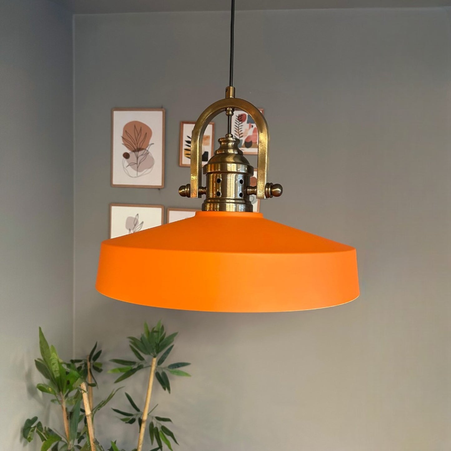 Ace-Finke Hängelampe Ø40 cm, Pendelleuchte Vintage, Industrial aus Metall E27