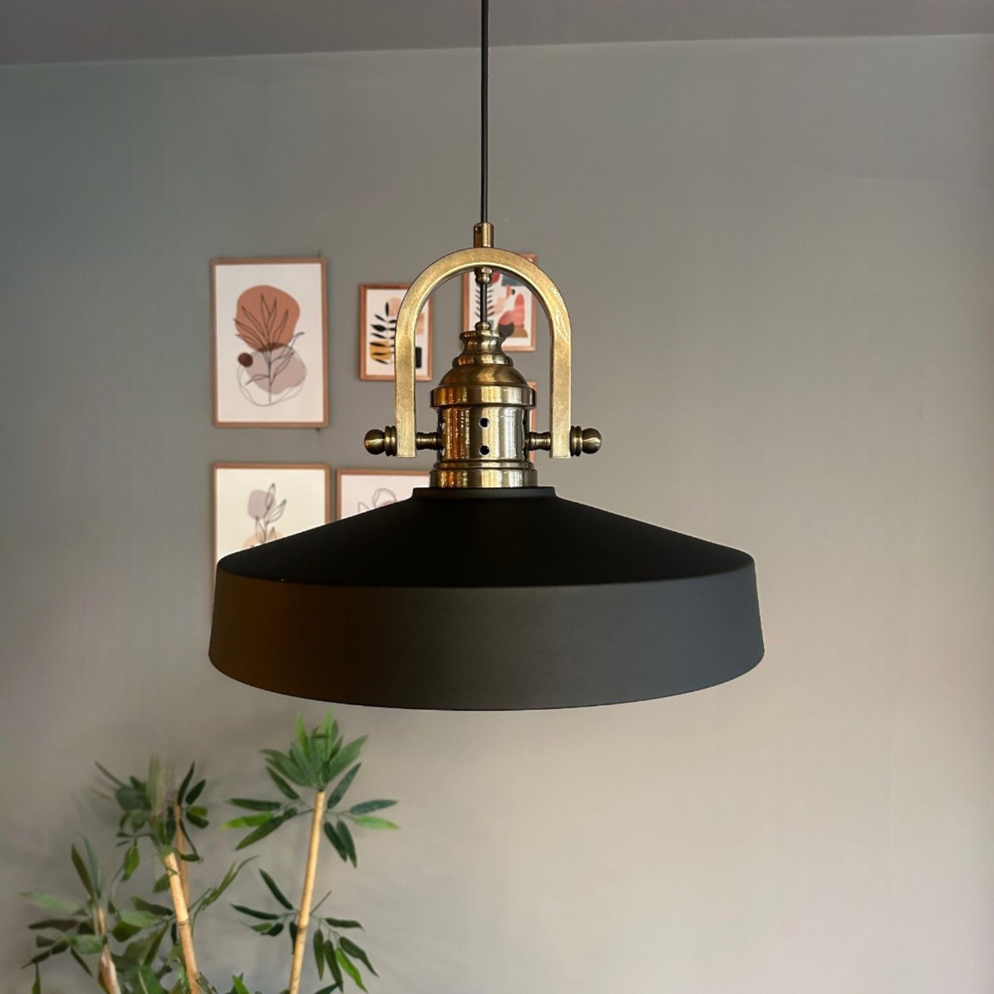 Ace-Finke Hängelampe Ø40 cm, Pendelleuchte Vintage, Industrial aus Metall E27