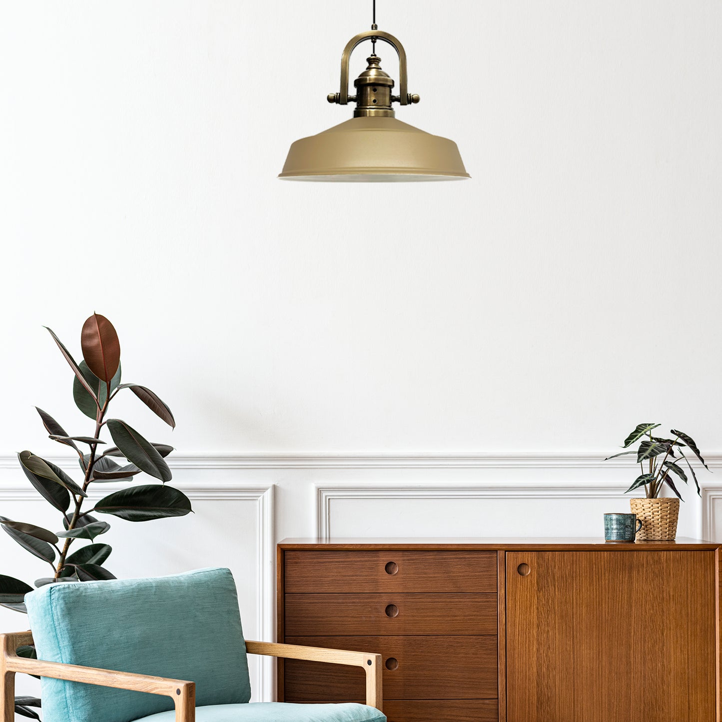 Lampada a sospensione vintage in metallo