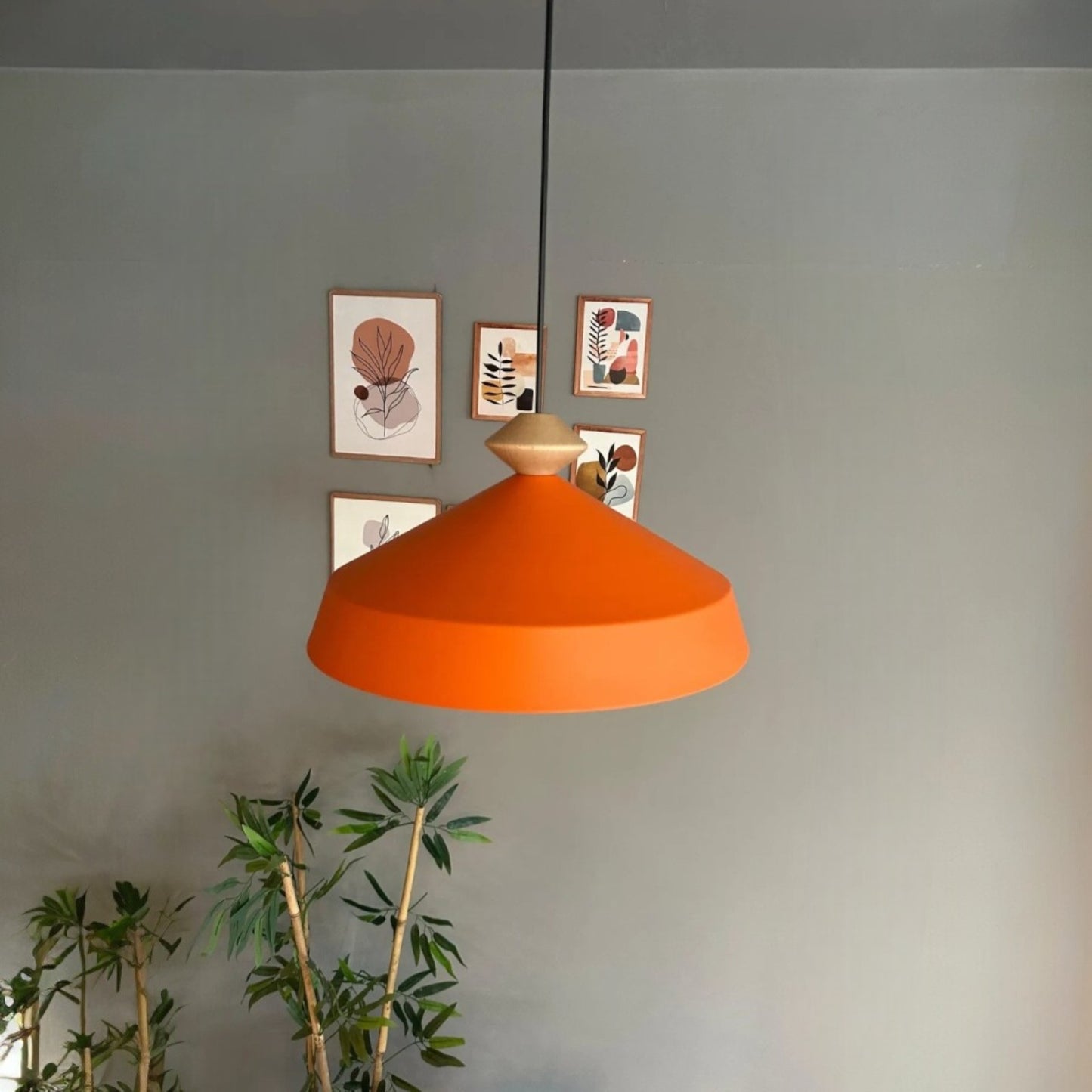 Lema Pendelleuchte Holz Ø35.5 cm, Hängelampe Industrial Vintage