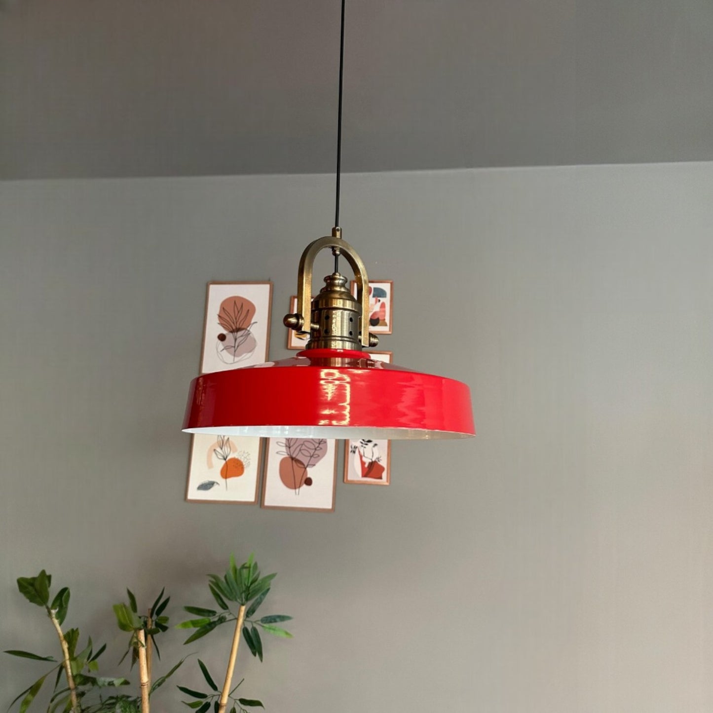 Ace-Finke Hängelampe Ø40 cm, Pendelleuchte Vintage, Industrial aus Metall E27