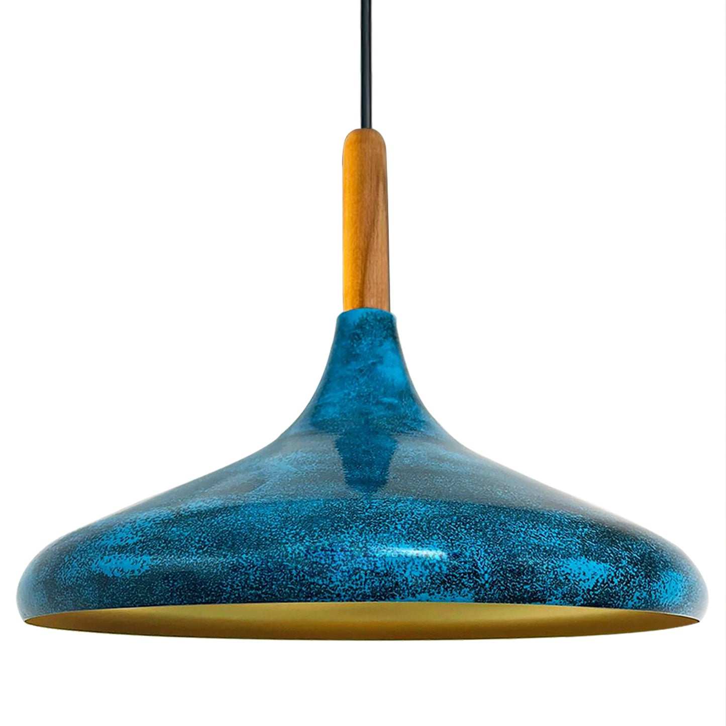 Pendelleuchte Metall Lampe I Champion I Holz Ø35 cm Metall E27 Hängelampe