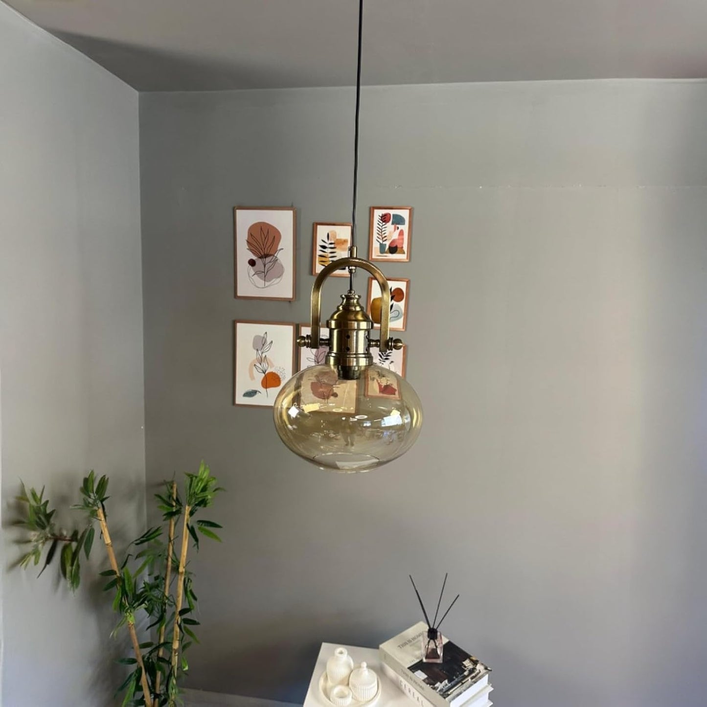 Pendelleuchte Solvia Vintage Glas, 25 cm Retro-Hängelampe