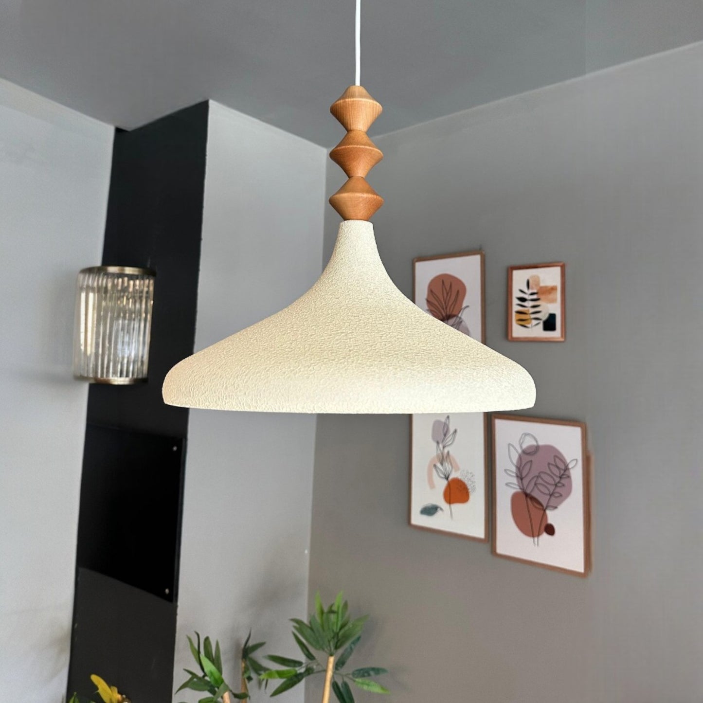 Bamyum Champion Holz Metall E27 Moderne Pendellampe