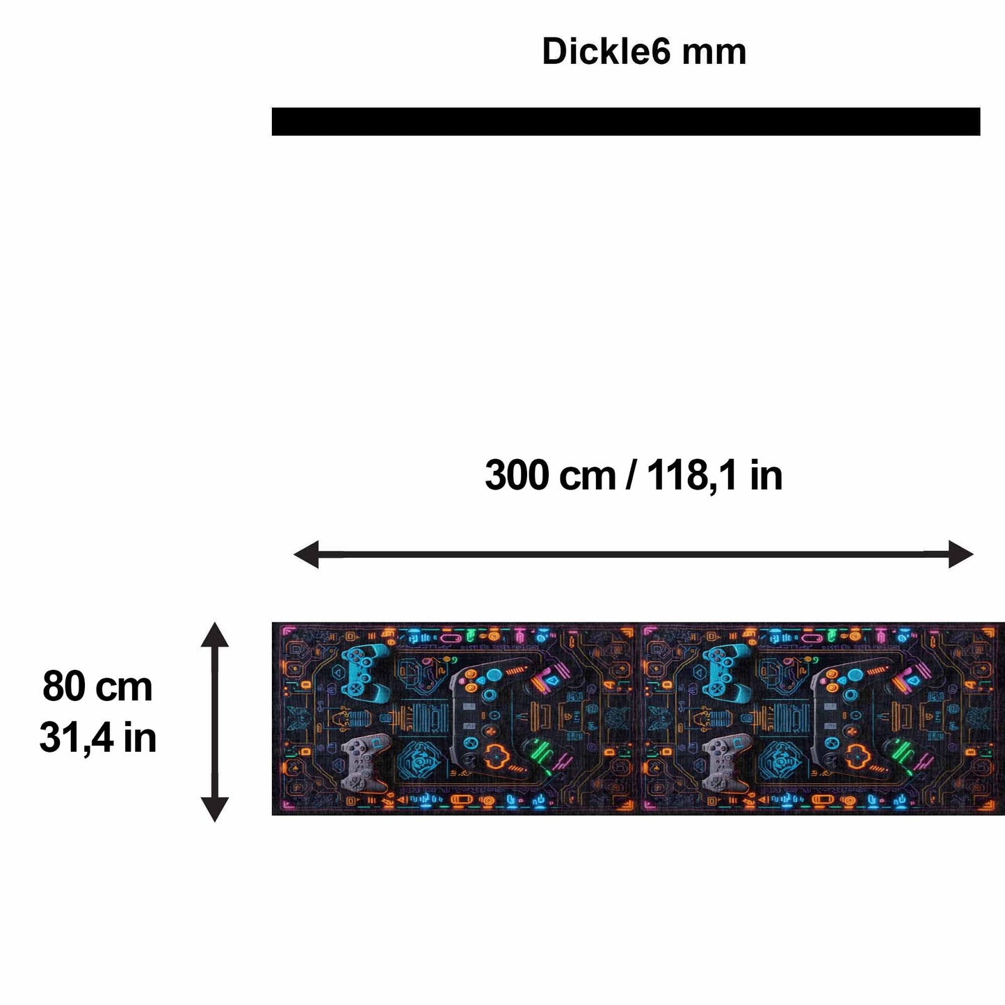 Gameking Gamer Bedruckter Teppich Chenille-Druck Maschinell Hergestellt, Videospiel Waschbarer Teppich