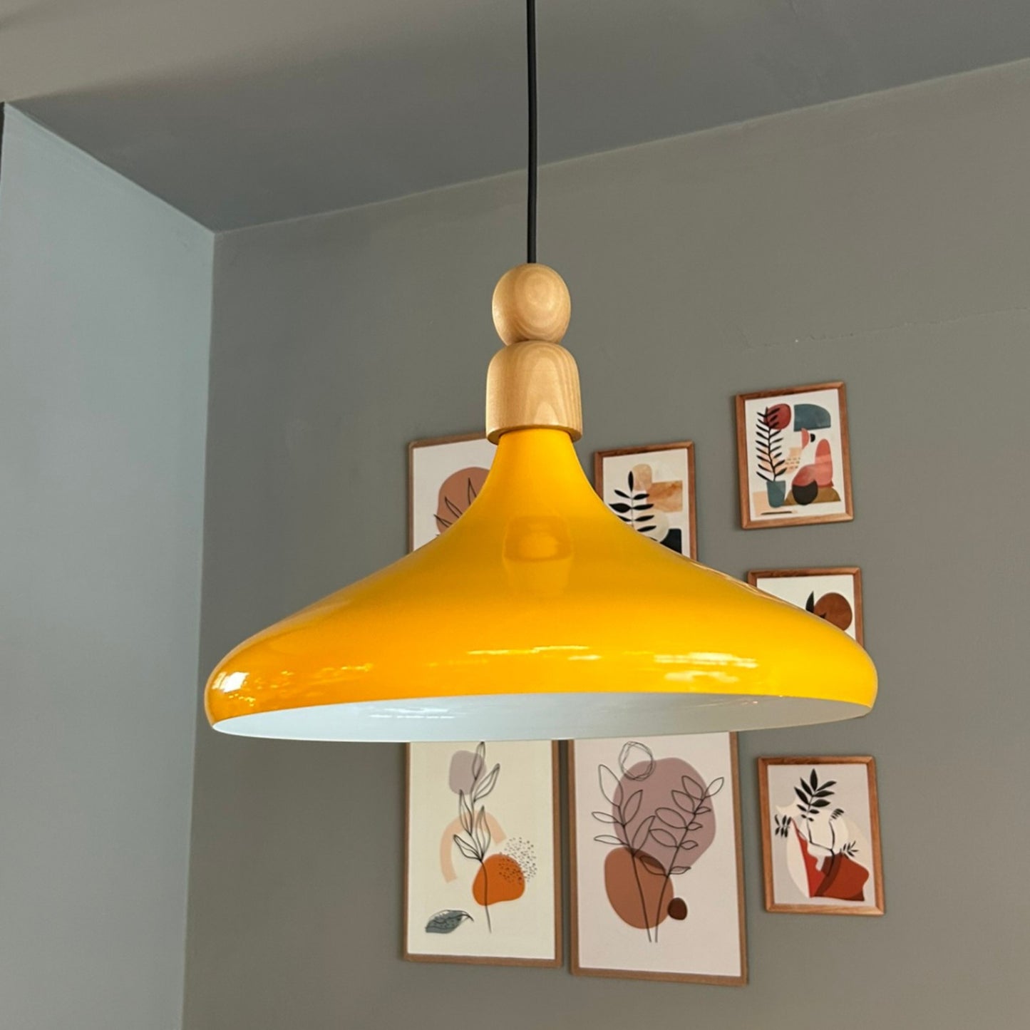 LED Pendelleuchte Perle Holz Metall Ø35 cm, E27, Modern Pendelleuchte