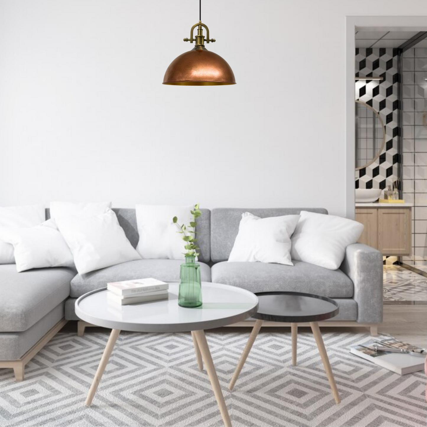 Bamyum Lipeo-Marine Küchenlampe 40 cm, Metall E27 Pendellampe