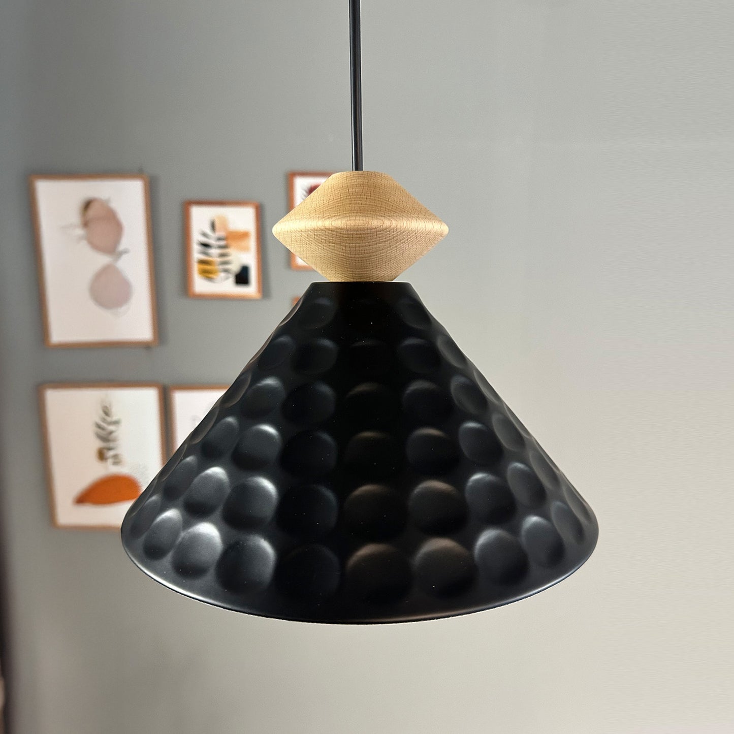 Rummy Pendelleuchte aus Holz, 24 cm Hängelampe Metall E27