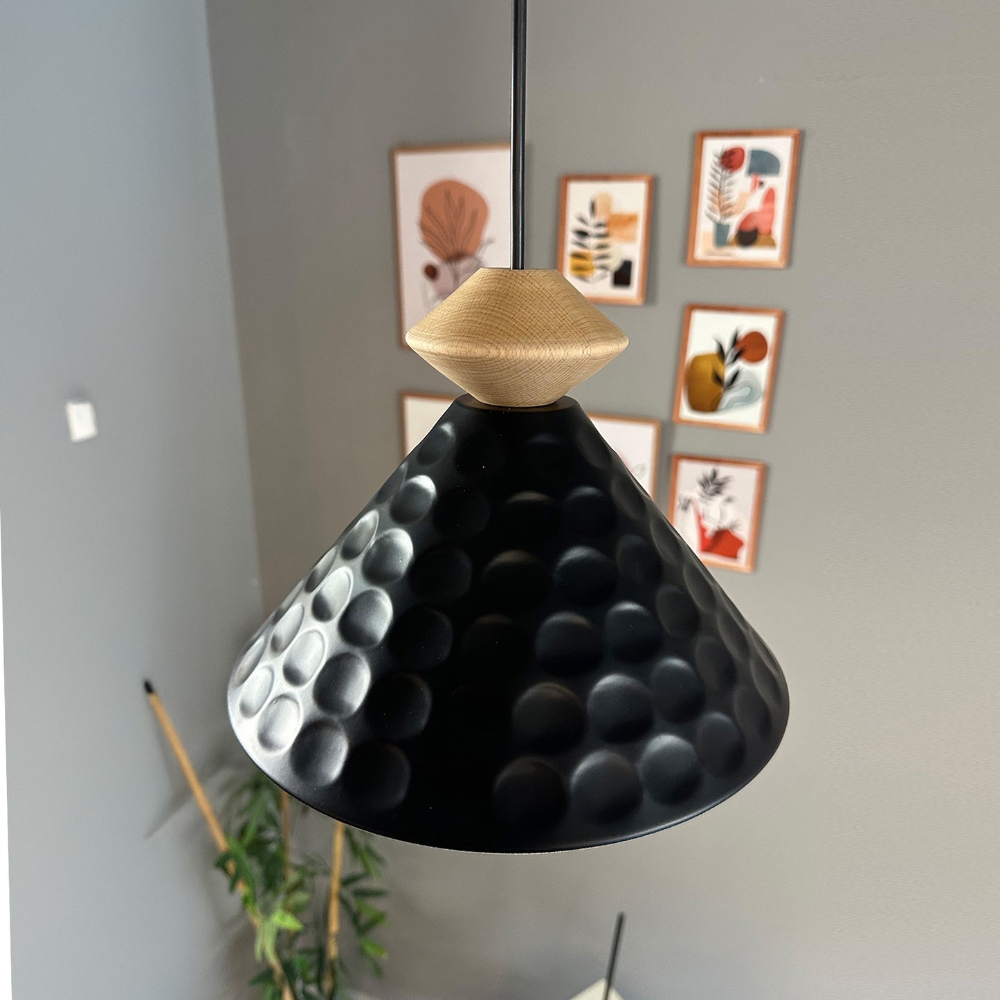 Rummy Pendelleuchte aus Holz, 24 cm Hängelampe Metall E27