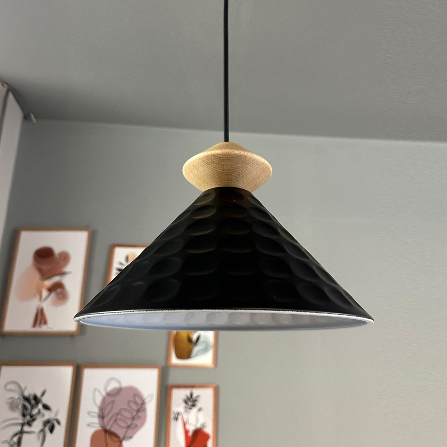 Rummy Pendelleuchte aus Holz, 24 cm Hängelampe Metall E27