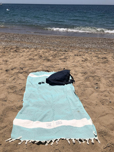 Bamyum ELMAS Großes Strandtuch 100 x 180 cm, Strandtuch Baumwolle Vintage