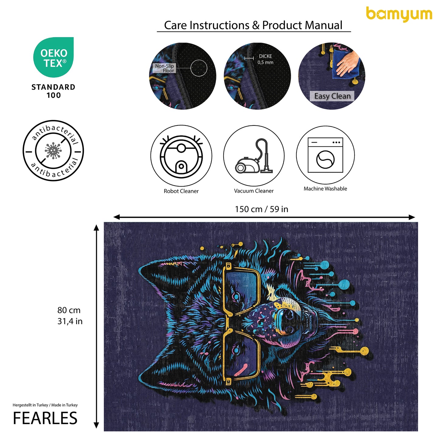 Fearless Gamer Bedruckter Teppich Chenille-Druck Maschinell Hergestellt, Videospiel Waschbarer Teppich