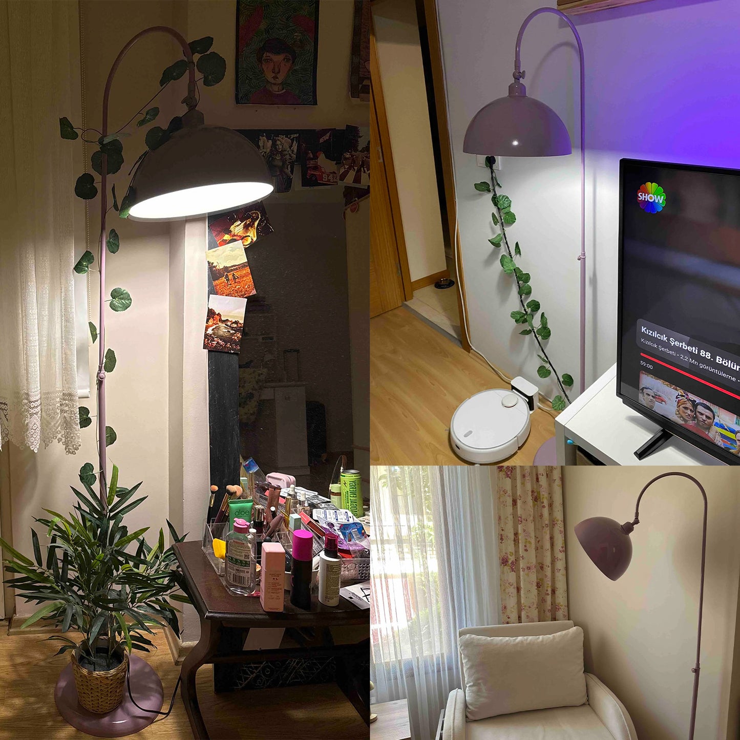 Stehlampe Moderne Stehlampe aus Metall mit E27, verstellbarer Lampenschirm