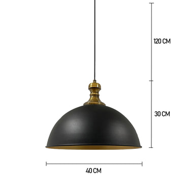Bamyum Pendelleuchte Industrielle Metall Groß Ø 40 cm, Hängelampe Vintage Lampe