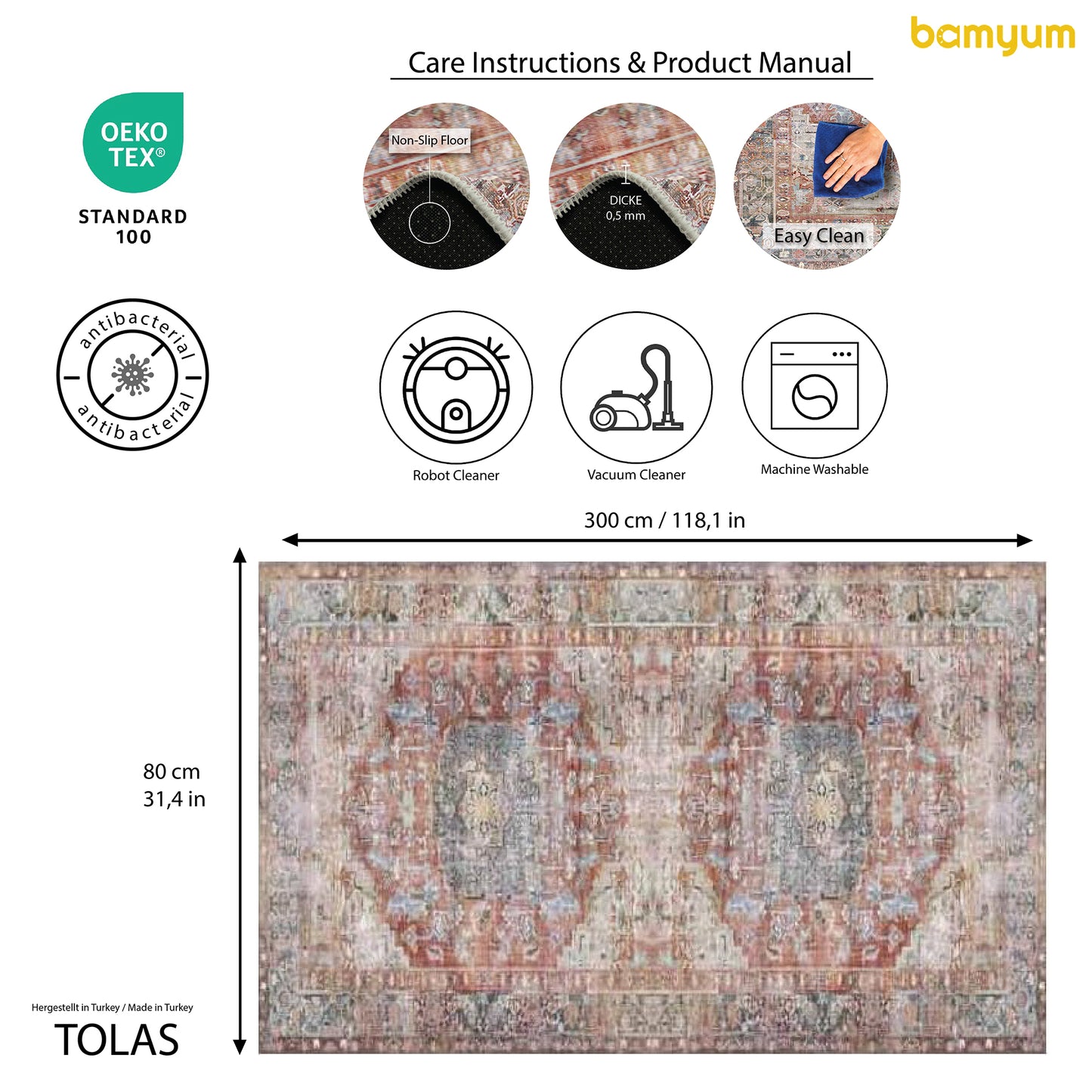 Tappeto stampato Tolas Stampa in ciniglia realizzata a macchina