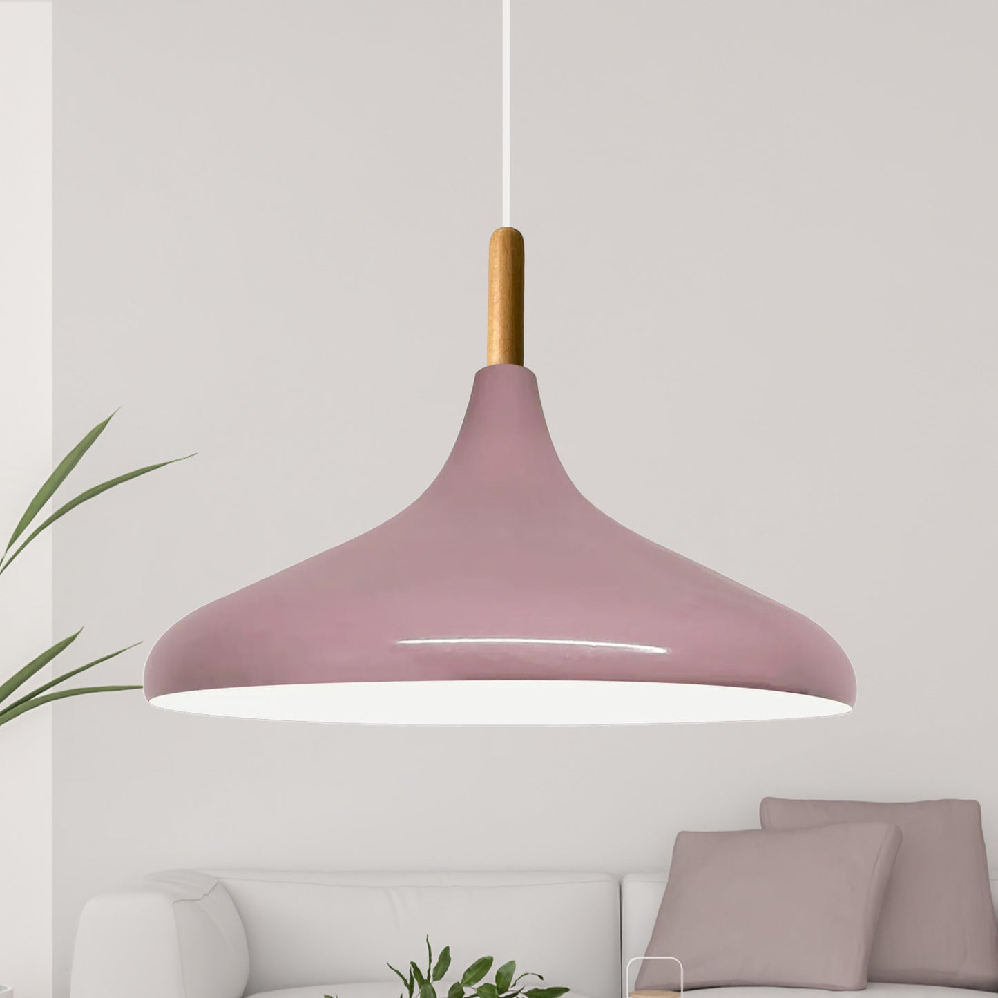 Pendelleuchte Metall Lampe I Champion I Holz Ø35 cm Metall E27 Hängelampe
