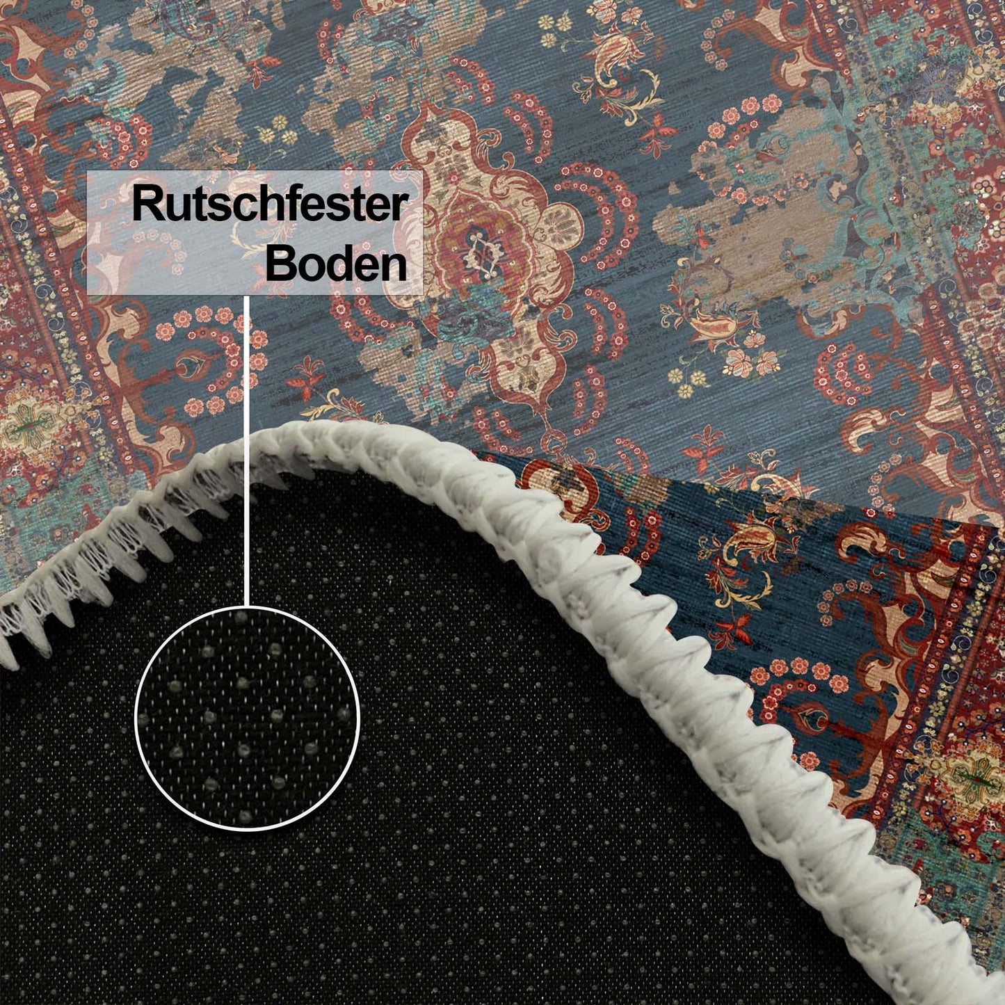 Kinevart Bedruckter Teppich Chenille-Druck Maschinell Hergestellt, Antibakteriell Antirutschunterlage Küchenteppich