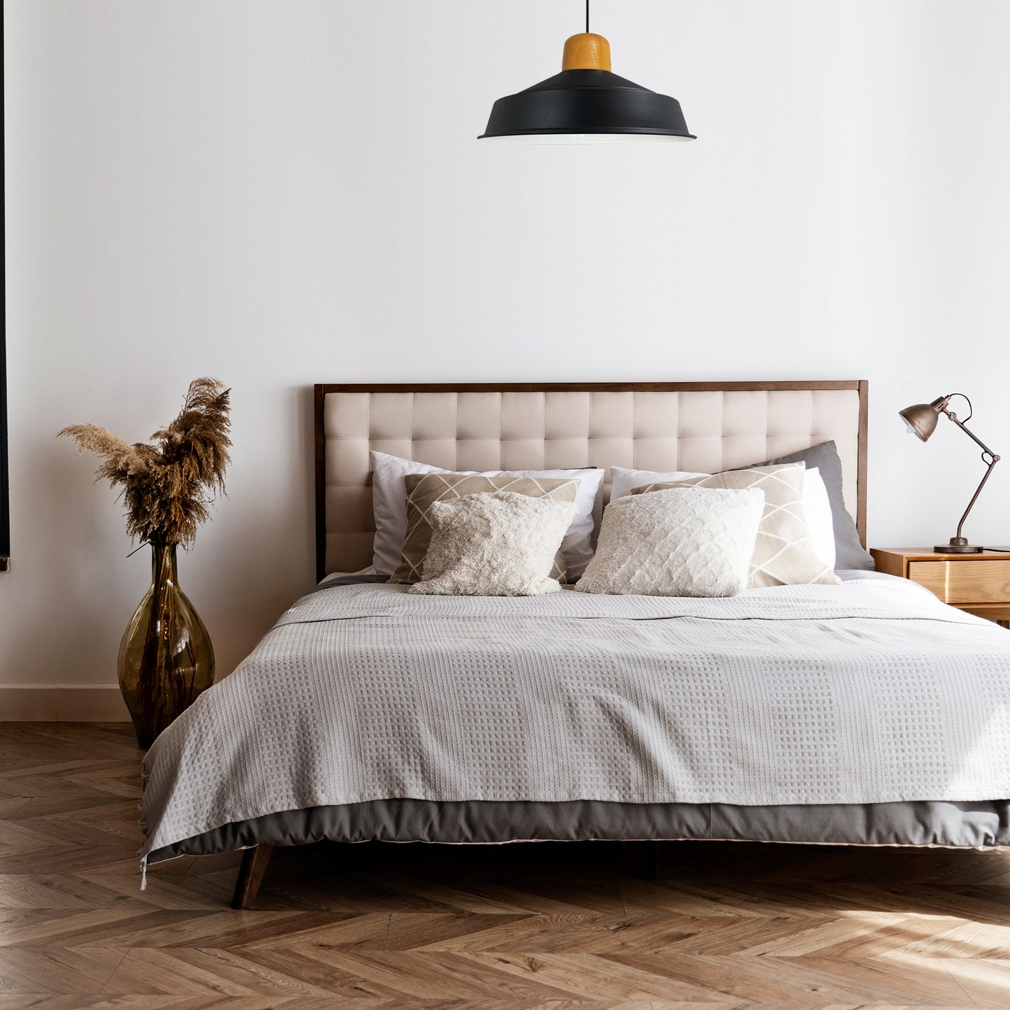 Pendelleuchte Hängelampe Industrial Schwarz Weiß Metall, Ø40cm, E27, Vintage Lampe