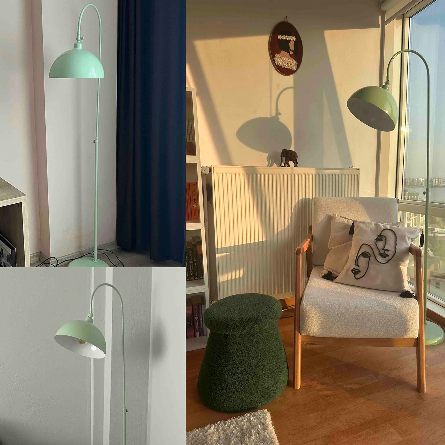 Stehlampe Moderne Stehlampe aus Metall mit E27, verstellbarer Lampenschirm