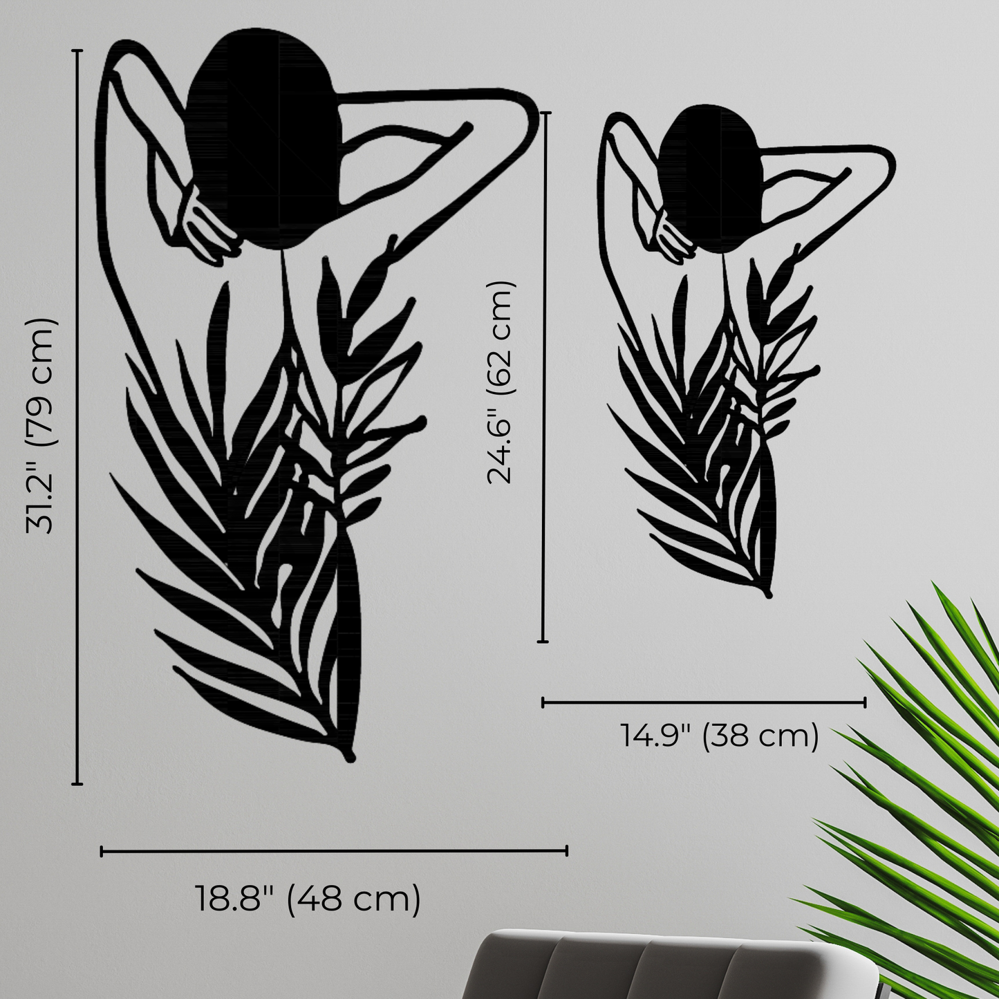 Metall Wanddeko Silhoutte