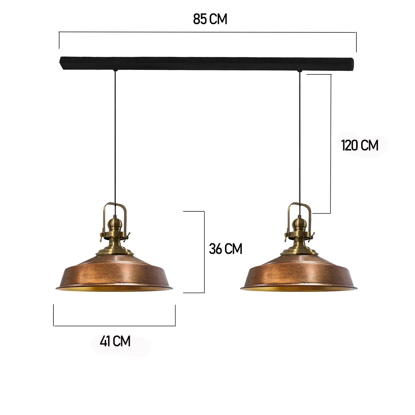 Pack de 2 suspensions E27 en métal