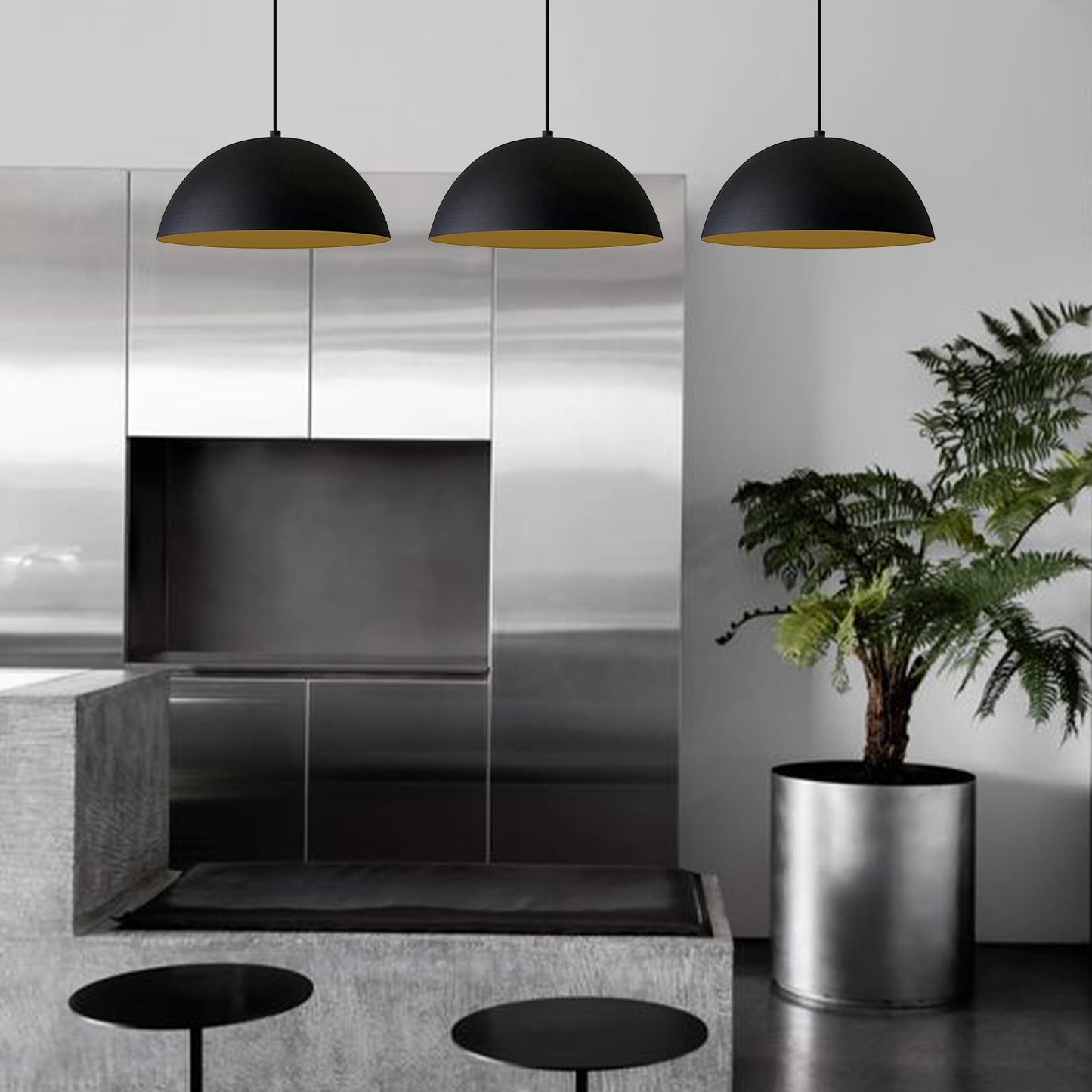 3x lampe E27 métal