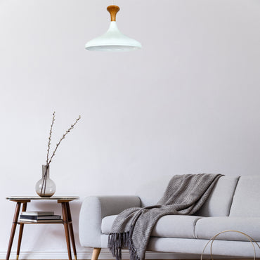 Pendelleuchte Bamyum Pendelleuchte Champion 35cm Metall Weiss-Innen Weiss E27 Lampe