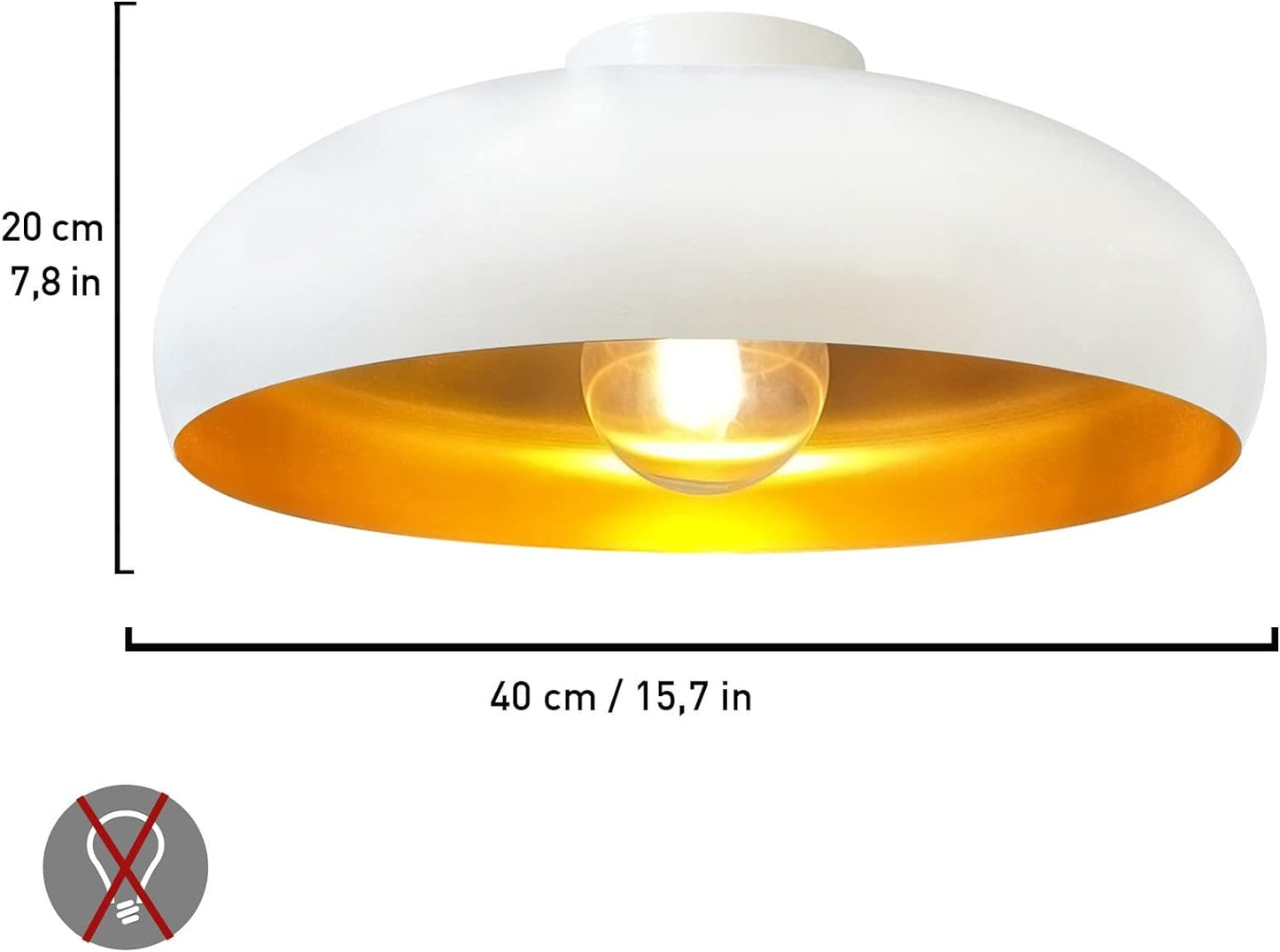 Plafonnier en métal avec 1 lampe