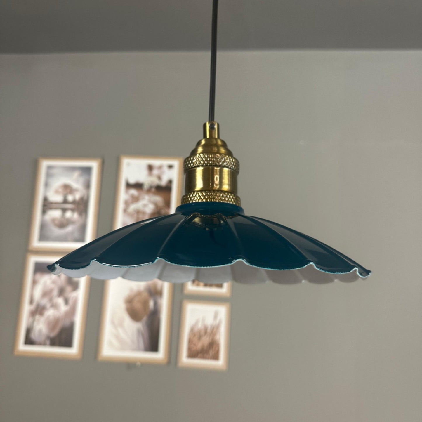 Pendelleuchte Risso Holz Metall, Modern Hängelampe ohne Leuchtmittel