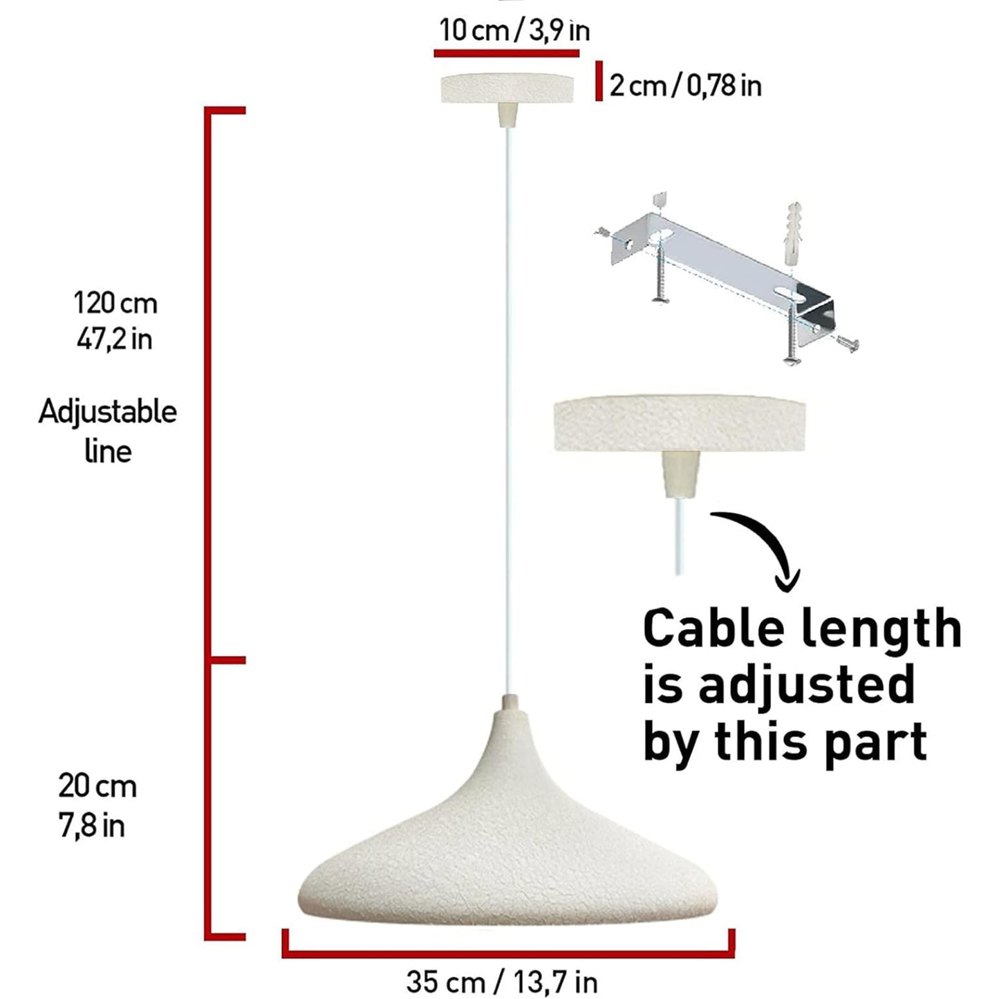 Tavolo da pranzo con lampada a sospensione dipinta a mano scandinavo