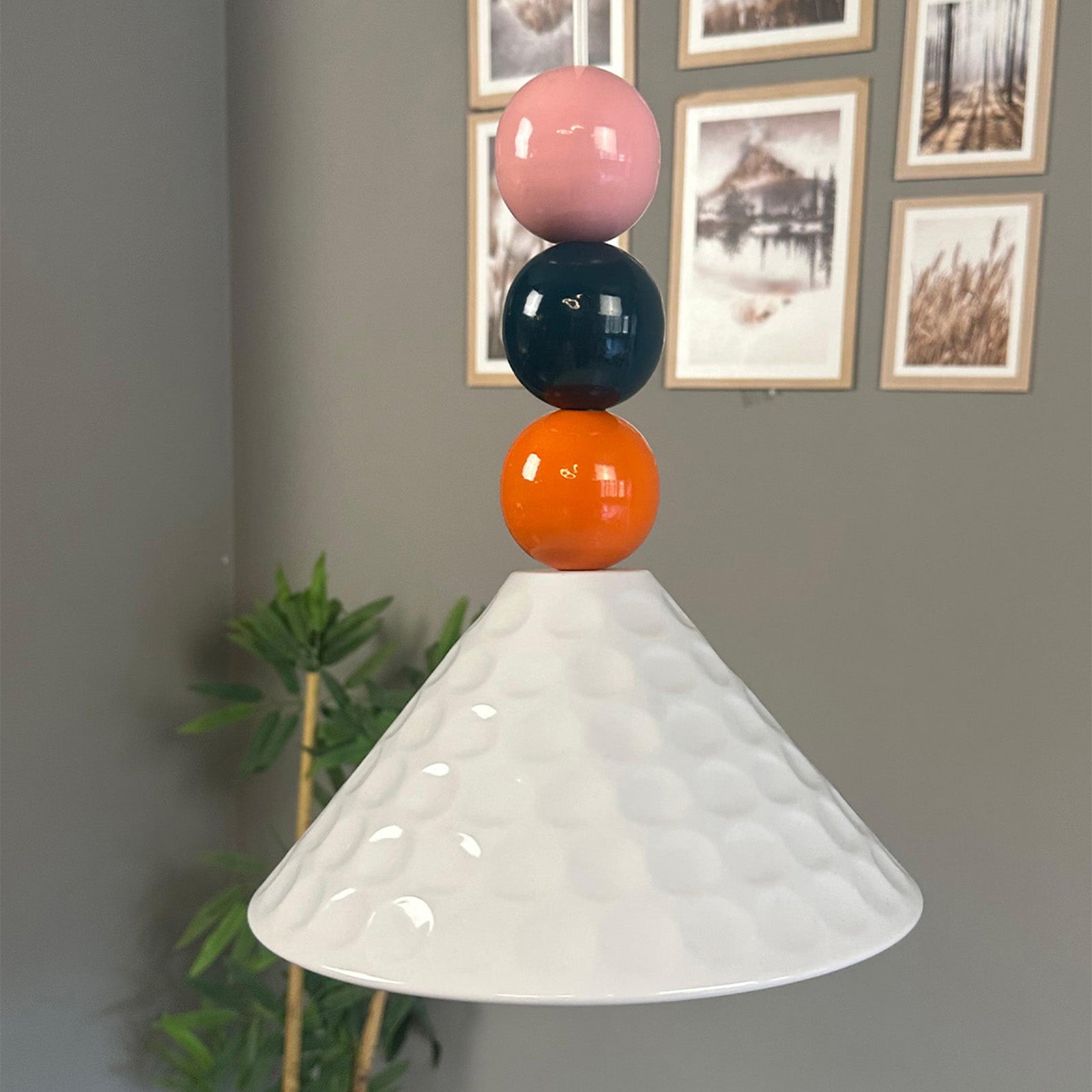 Pendelleuchte Rumy Dreifachperle Metall, Modern Hängelampe