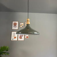 LED Pendelleuchte Perle Holz Metall Ø35 cm, E27, Modern Pendelleuchte