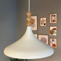 Pendelleuchte Champion XL Q Holz Metall, Modern Hängelampe