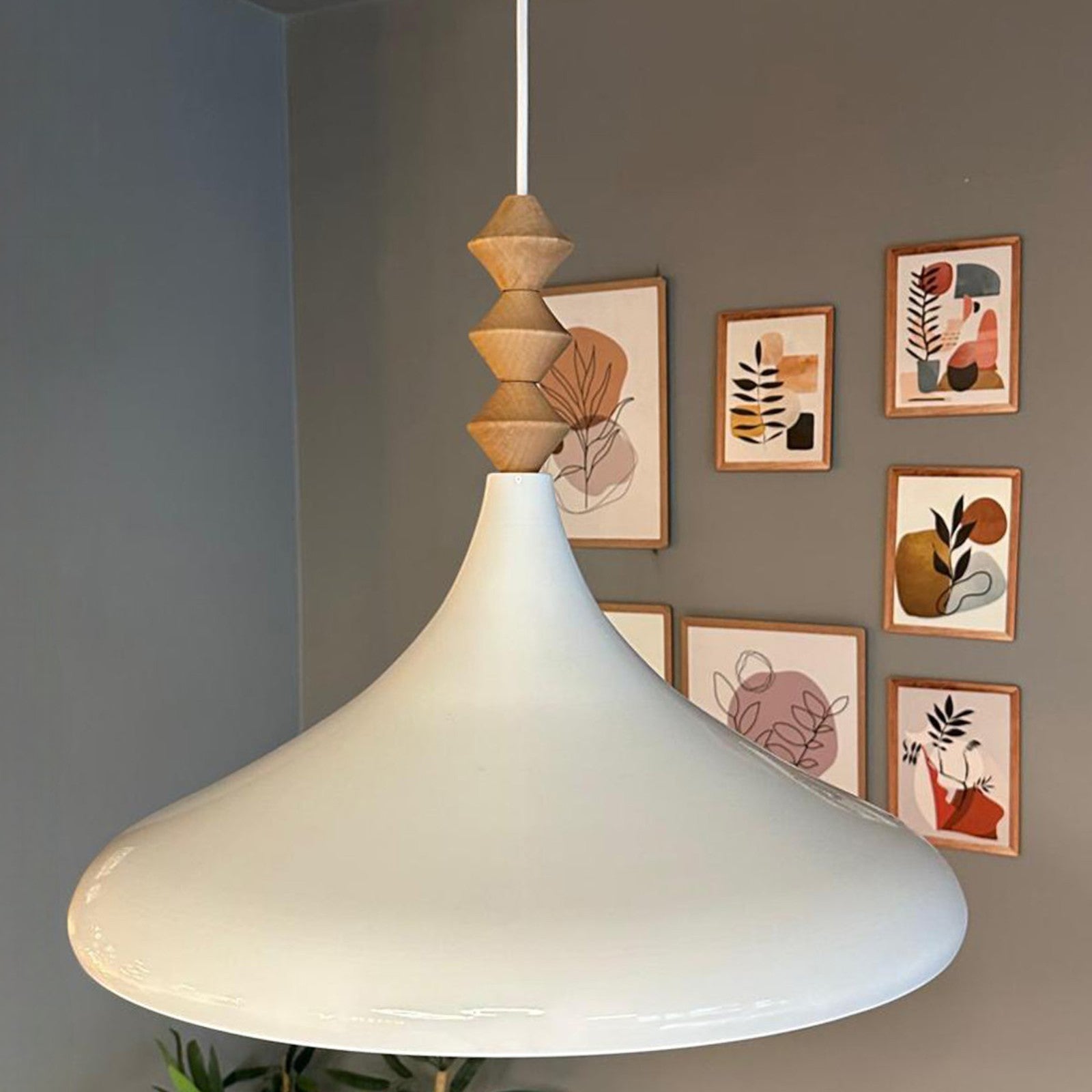 Pendelleuchte Champion XL Q Holz Metall, Modern Hängelampe