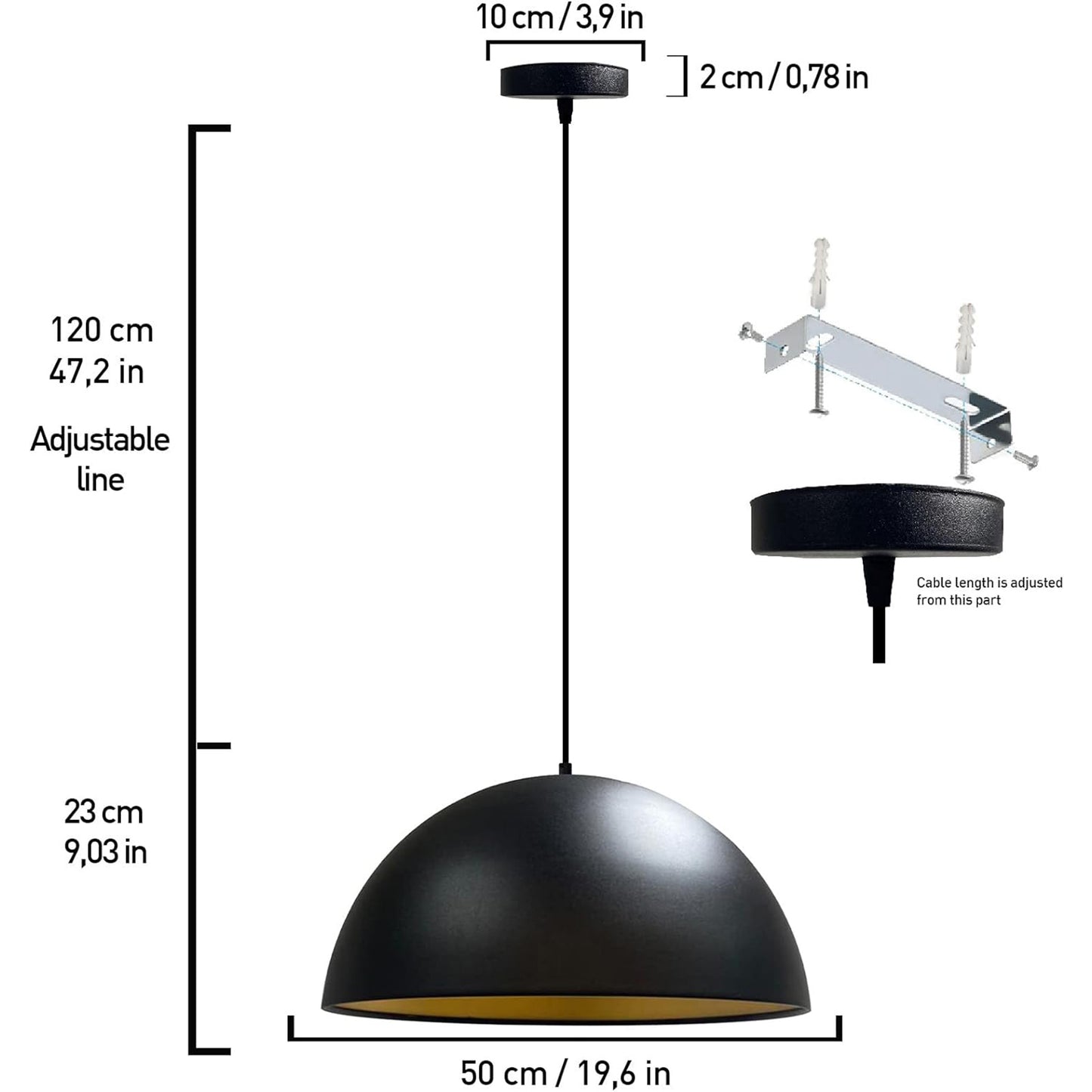 Suspension métal E27 grande